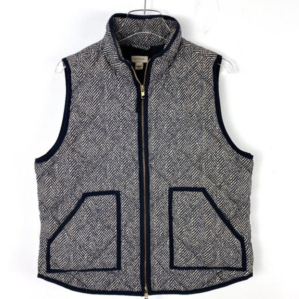 J Crew Herringbone Puffer Vest